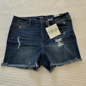 Women's Wax Jean Denim Shorts with Fringe Hem - Size 3XL - NWT